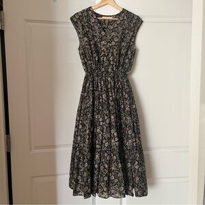 ne quittez pas Black Floral Midi Dress